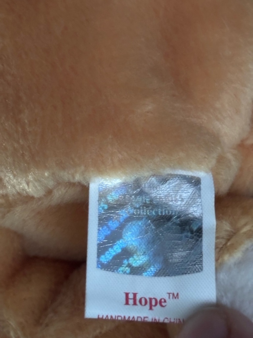 Ty Tan and Cream Praying Bear “Hope”Beanie Baby Plush rare with errors - Picture 6 of 6